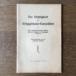 Wäggithaler Konzession 1922